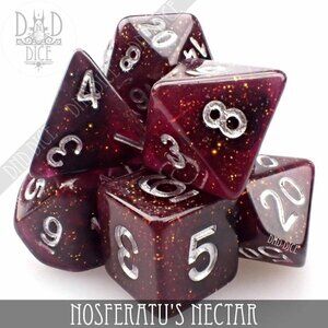 DND Dice Set - Nosferatu's Nectar - 7 Resin Dice - Fantasy‎ RPG Tabletop Gaming